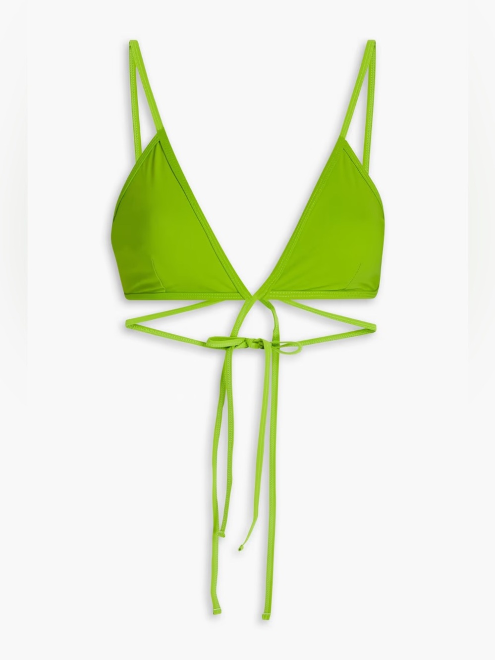 CHRISTOPHER ESBER Looped Tie triangle bikini top Bright green UK 10 MSRP $200